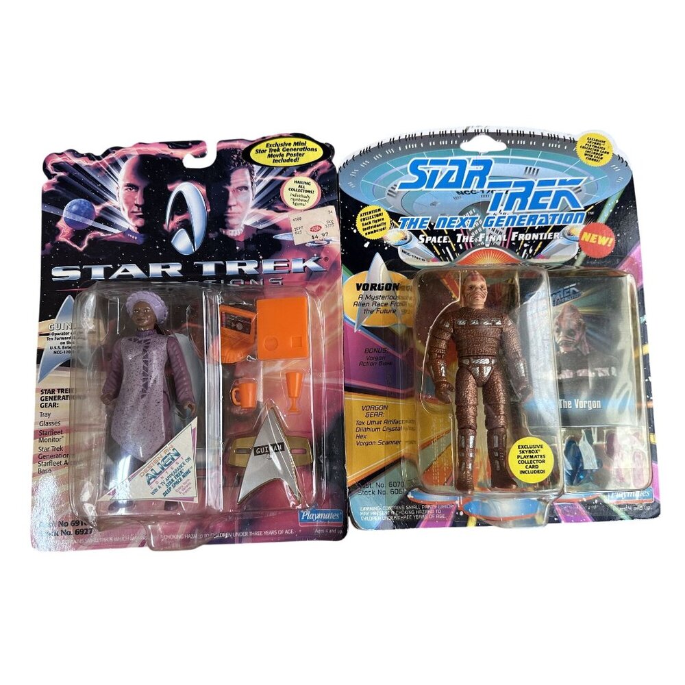 Star Trek Action Figures Guinan & Vorgon Pre-Owned 1990s